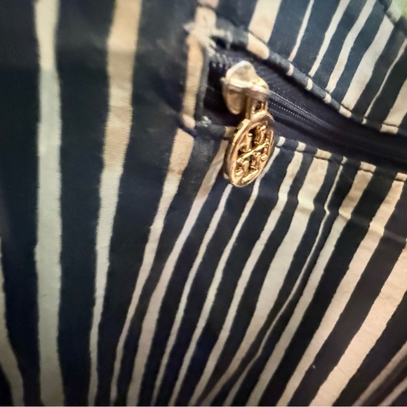 Tory Burch Large Lime Green Canvas Brown Leather Tote Bag MSRP $358 - Picture 16 of 16